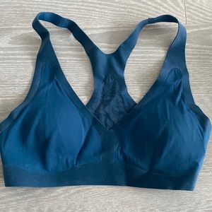 Blue padded sports bra